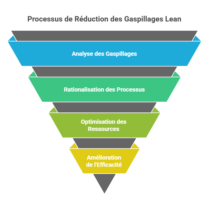 Illustration de la réduction des gaspillages